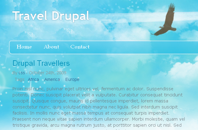 Free Drupal 6 Theme, Drupal Travel